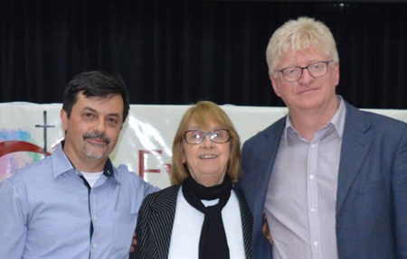 Die Kirchenleitung der brasilianischen Lutheraner: Kirchenpräsidentin Silvia Genz in der Mitte